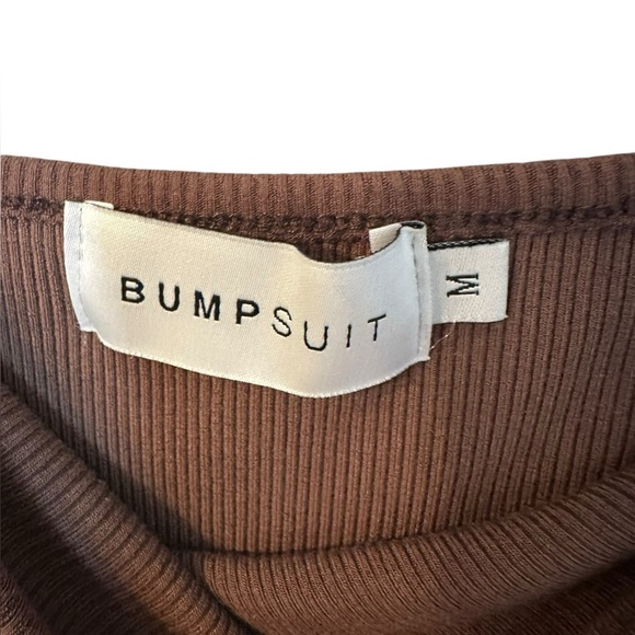 Bumpsuit The Sculpting Rib Long Sleeve Cut-Out Brown Maxi Dress M - Picture 8 of 12